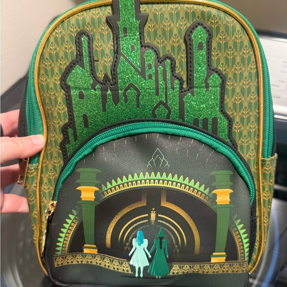 Green Glitter Castle Kids Backpack - Unbranded